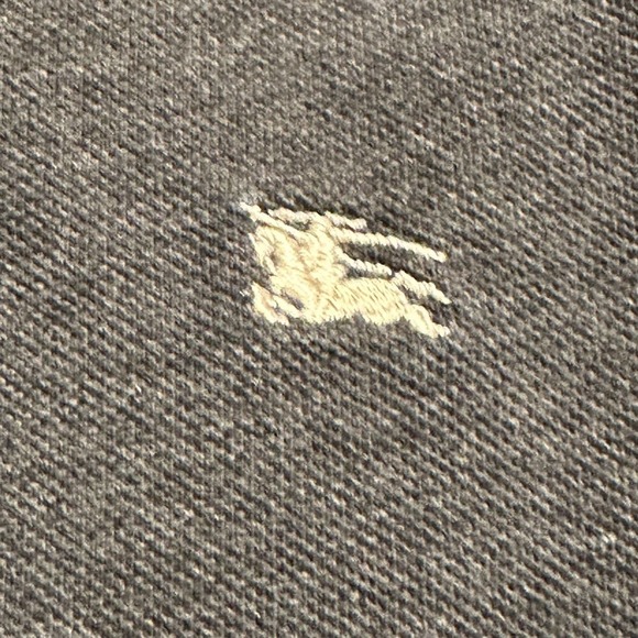 Burberry Brit Mens Large Polo in Charcoal Gray with Nova Check Trim - Picture 6 of 6